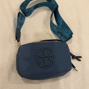 Tory Burch Navy Crossbody with Gold Zipper
